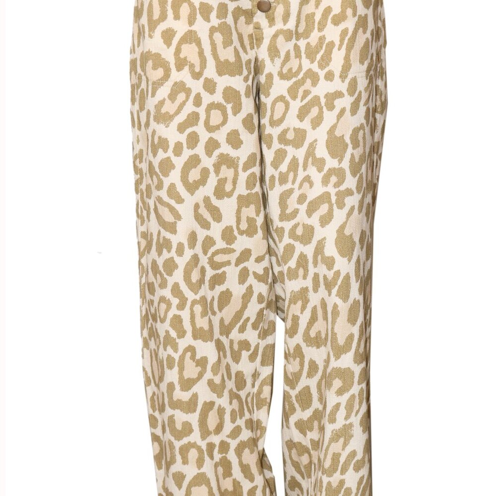 Free People We The Free Jordy Leopard High-Rise Straight Pants S - Picture 3 of 6